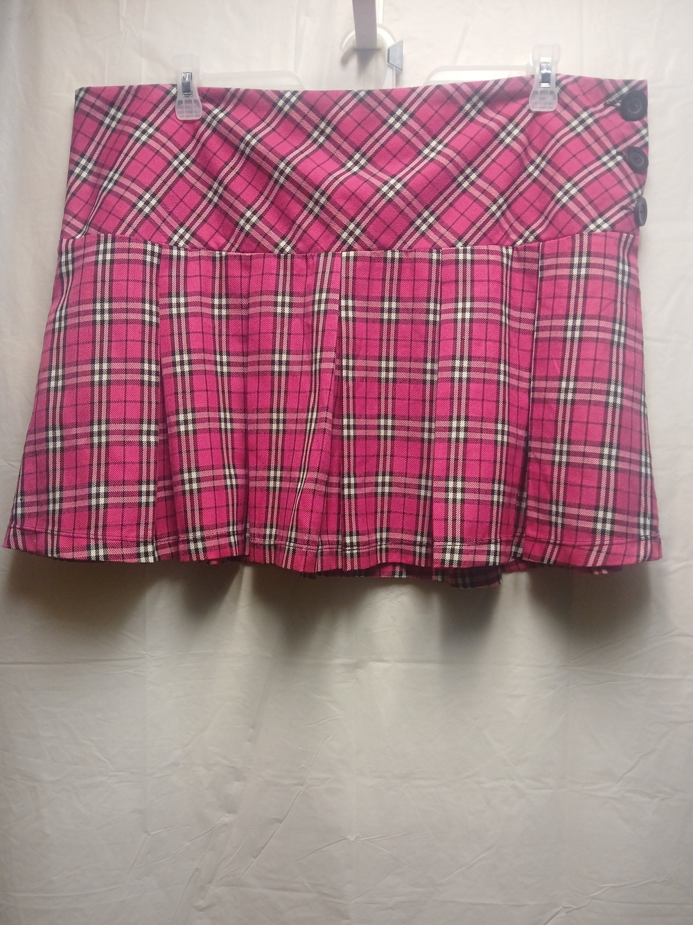 Shelly Pleated Pink Plaid Mini Skirt - Women's